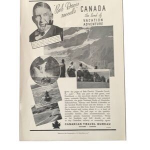 Vintage 1938 Canadian Travel Bob Davis Reveals Canada Ad Advertisement